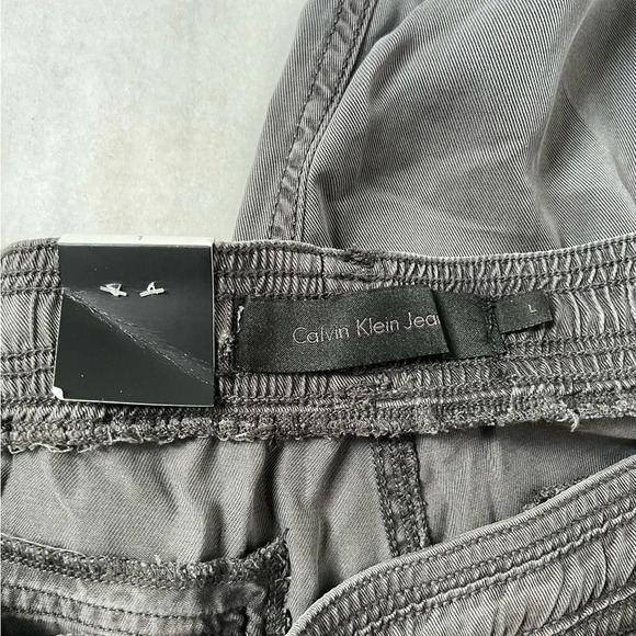 Calvin Klein Grey Trousers Pants Joggers High Elastic Waist Size L Wide Legs - Picture 8 of 11